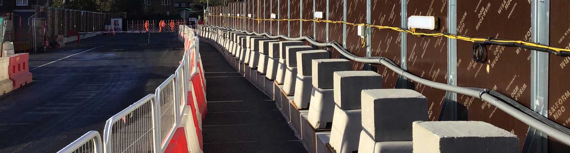 Power Cables Following A Pedestrian Path